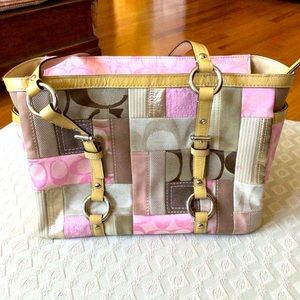 Coach bag pink and brown